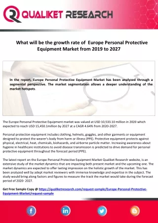 Growth rate of Europe Personal Protective Equipment Market from 2022 to 2027