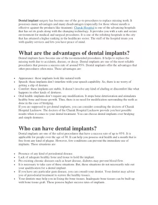 dental implant surgery has become