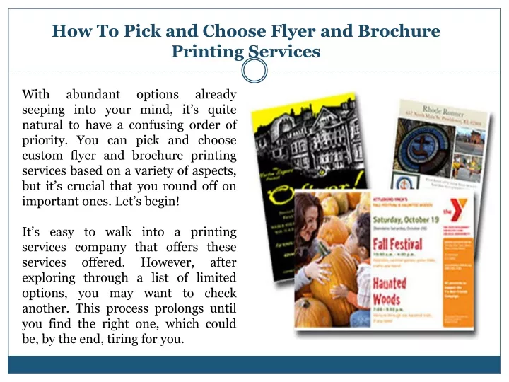 how to pick and choose flyer and brochure printing services