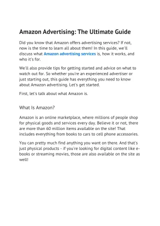 amazon advertising the ultimate guide