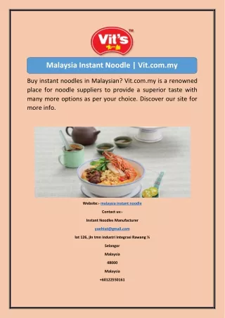 Malaysia Instant Noodle  Vit.com.my