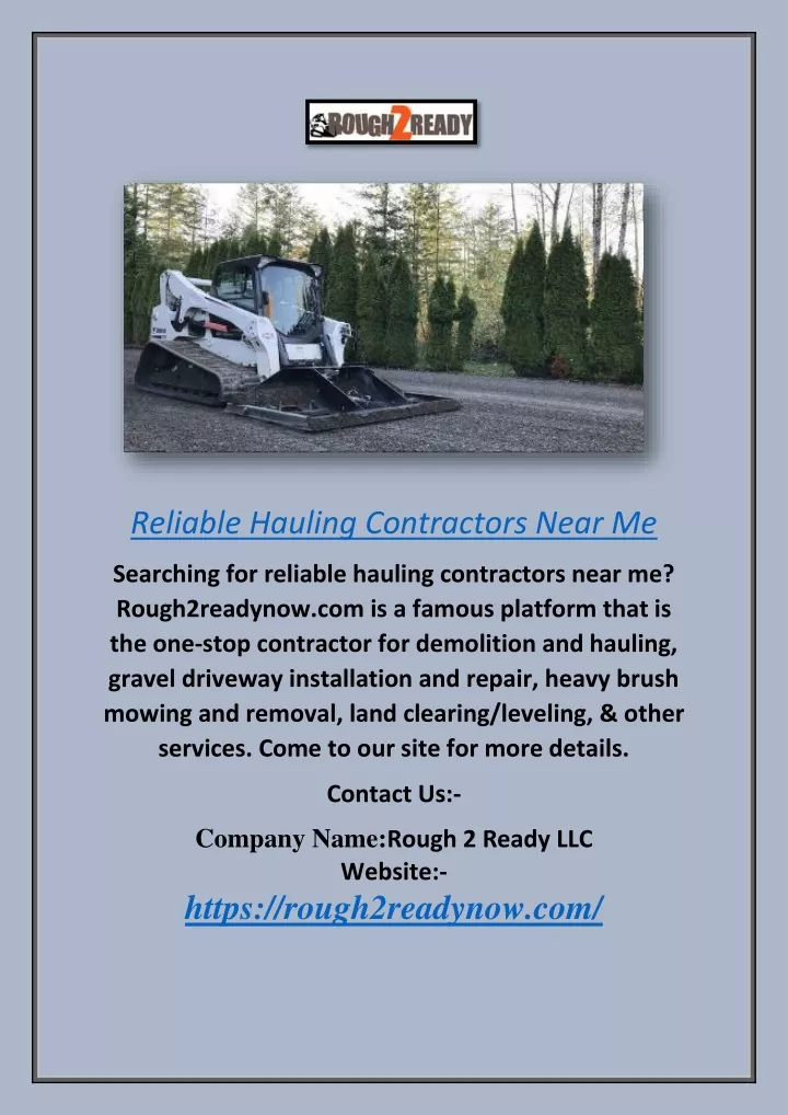 reliable hauling contractors near me