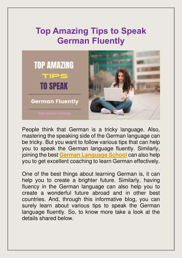 top amazing tips to speak german fluently