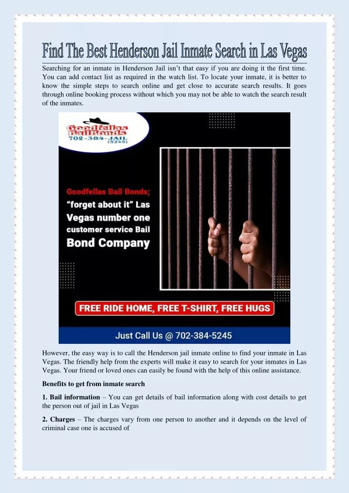 PPT Find The Best Henderson Jail Inmate Search in Las Vegas