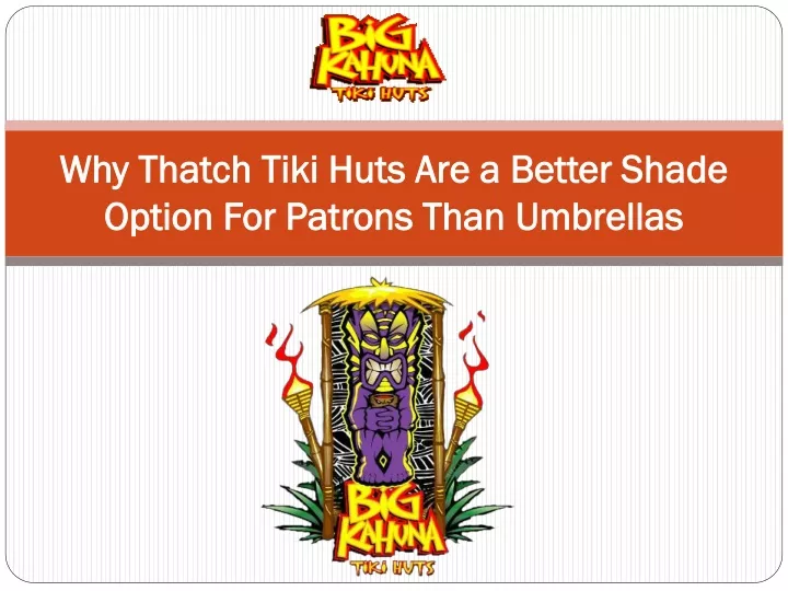 why thatch tiki huts are a better shade option for patrons than umbrellas