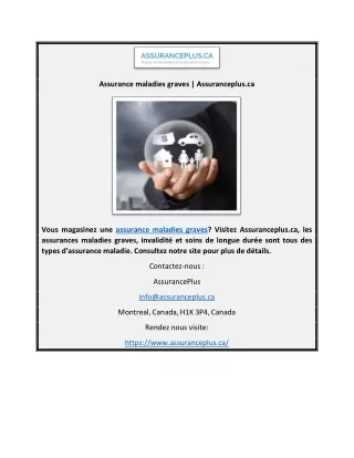 assurance maladies graves assuranceplus ca
