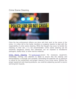 crime scene cleaning