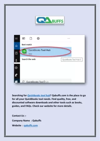 Quickbooks Tool Hub | Qabuffs.com