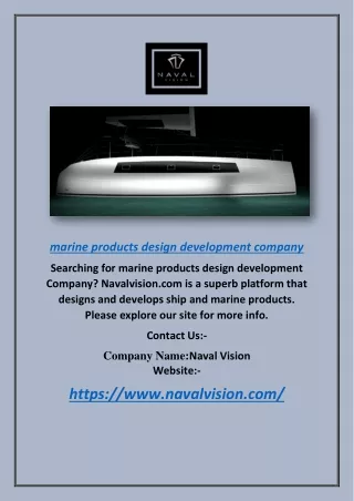 Marine Products Design Development Company | Navalvision.com