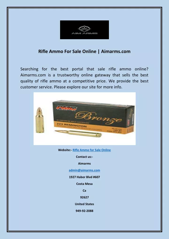 rifle ammo for sale online aimarms com