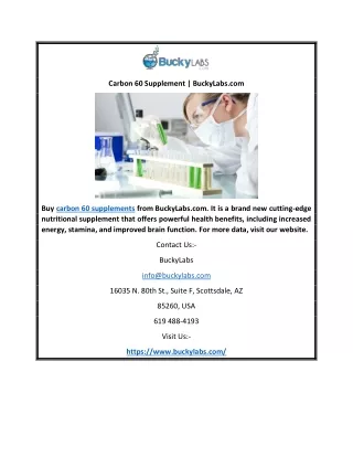 Carbon 60 Supplement  BuckyLabs.com
