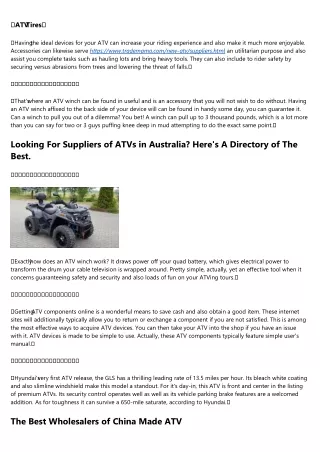 How To Find Reliable Companies of ATVs in California
