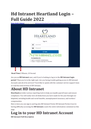 Hd Intranet Heartland LoginHd Intranet Heartland Login – Full Guide 2022