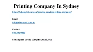 printing company in sydney