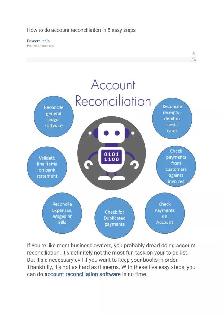 how to do account reconciliation in 5 easy steps