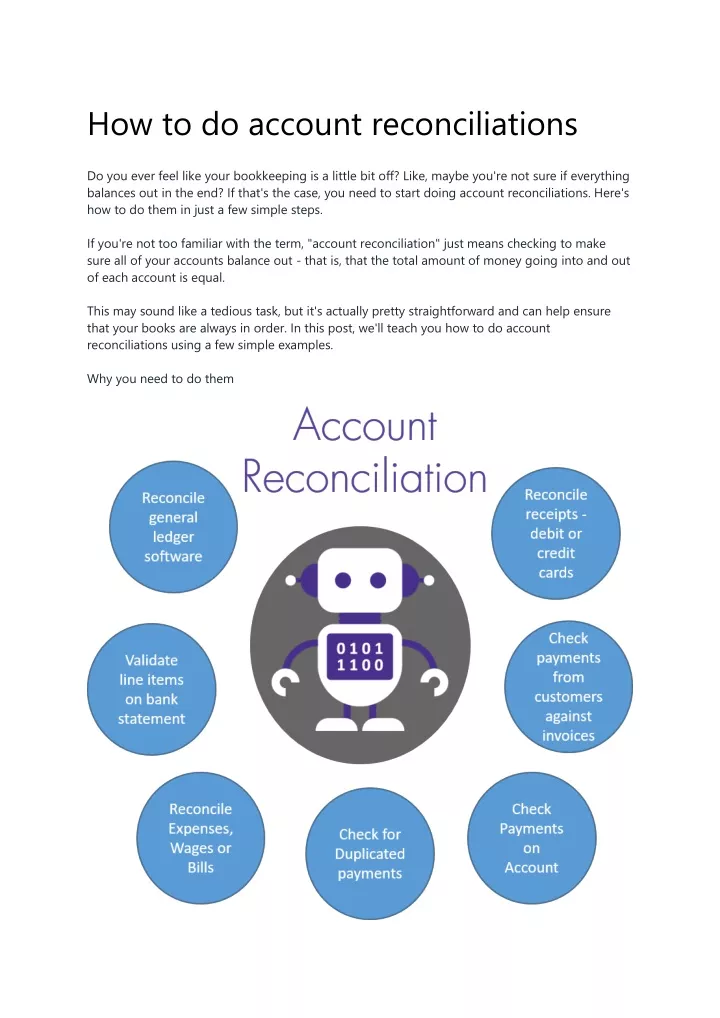 how to do account reconciliations