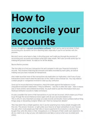 how to reconcile your accounts are you struggling