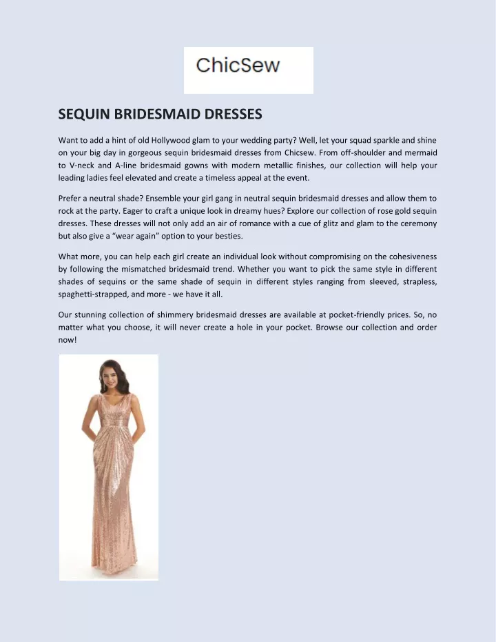 sequin bridesmaid dresses