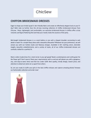 CHIFFON BRIDESMAID DRESSES