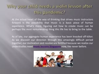 Why your child needs a violin lesson after?