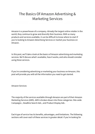 the basics of amazon advertising marketing