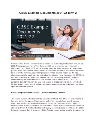 CBSE Example Documents 2021