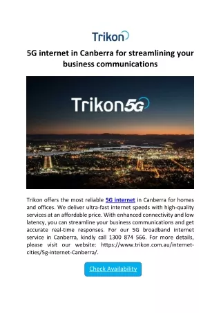 5G internet in Canberra for streamlining your business communications