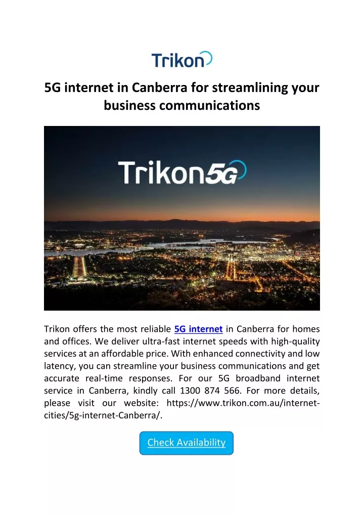 5g internet in canberra for streamlining your