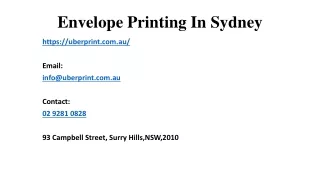 envelope printing i n sydney
