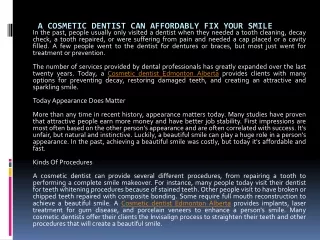 A Cosmetic Dentist Can Affordably Fix Your Smile