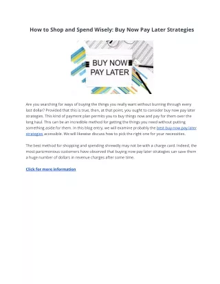 how to shop and spend wisely buy now pay later