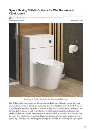 space saving toilets options for wet rooms