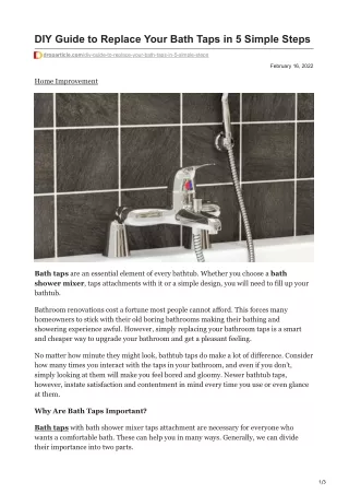 diy guide to replace your bath taps in 5 simple
