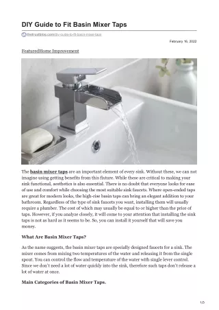 diy guide to fit basin mixer taps