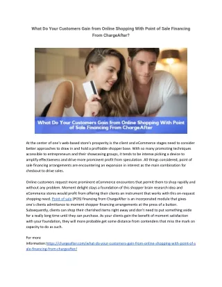 what do your customers gain from online shopping