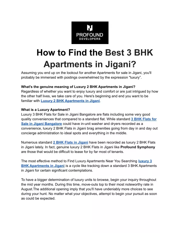 how to find the best 3 bhk apartments in jigani