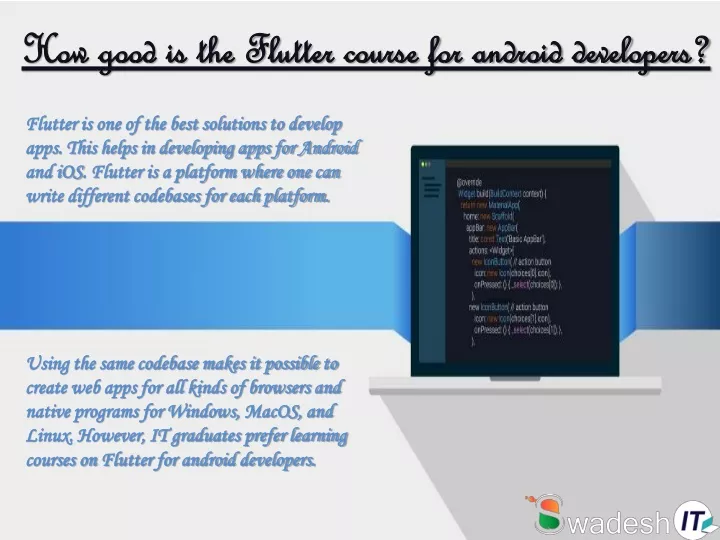 how good is the flutter course for android