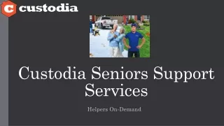 Custodia Seniors Support Services Offers Household Services in Kitchener