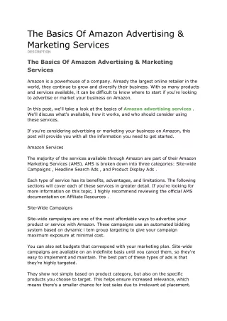 the basics of amazon advertising marketing