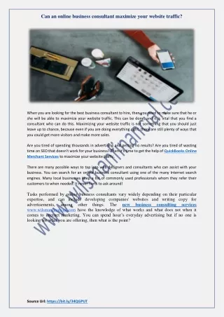 can an online business consultant maximize your
