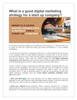 what is a good digital marketing strategy