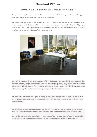 Serviced Offices