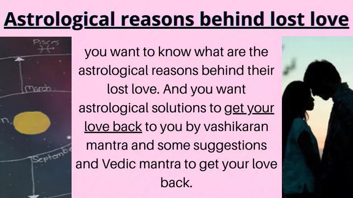 astrological reasons behind lost love