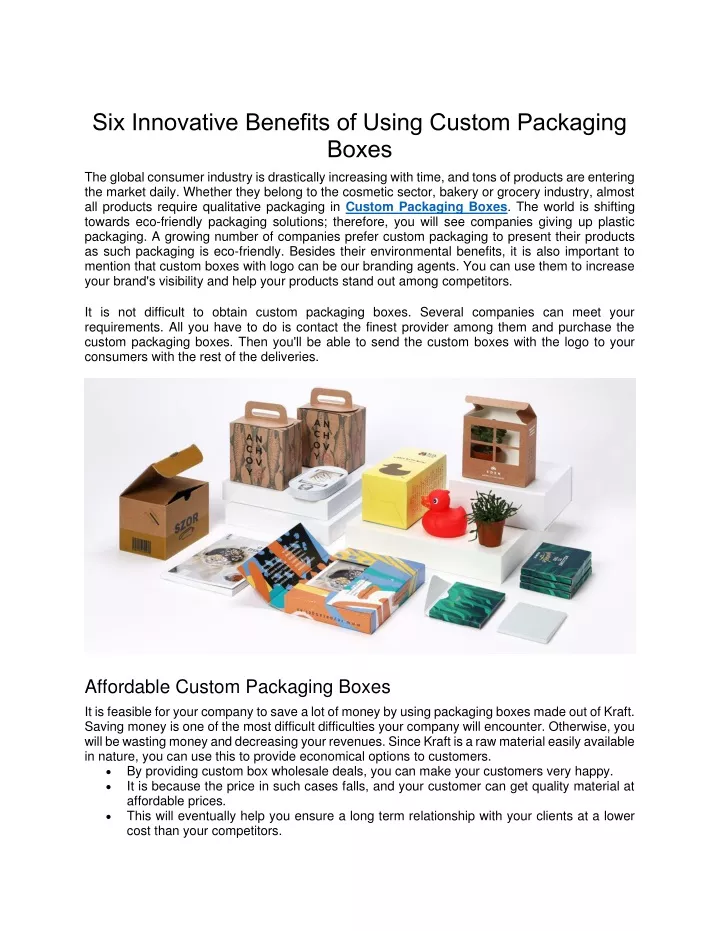 six innovative benefits of using custom packaging