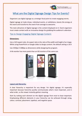 what are the digital signage design tips