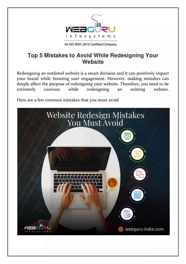 top 5 mistakes to avoid while redesigning your