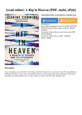 {read online} A Rip in Heaven [PDF  mobi  ePub]