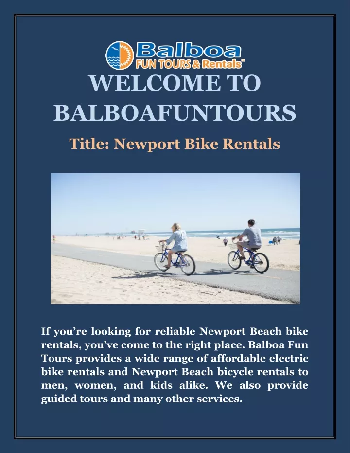 welcome to balboafuntours