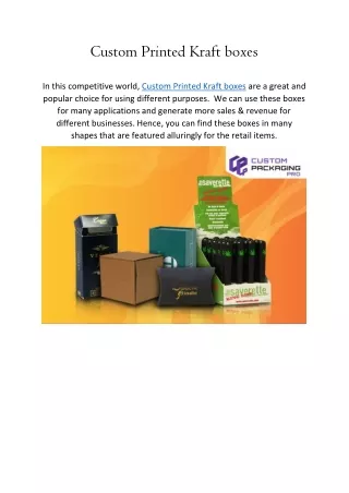Custom Printed Kraft boxes