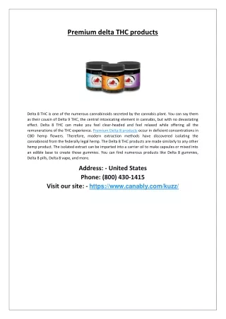 Premium delta 8 THC products